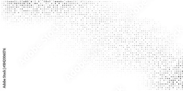 Obraz Art dot mesh halftone gradient texture. Vanishing polka dot vector