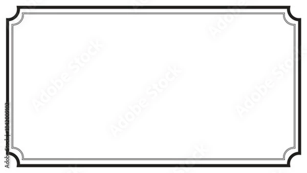 Obraz Classic Vintage Ornamental Rectangular Frame Vector with Elegant Victorian Line Border Design