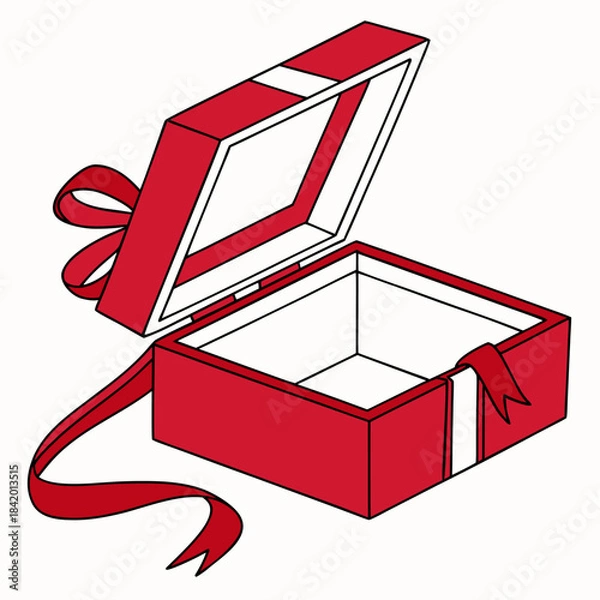 Fototapeta Open Gift Box Surprise Celebration with Confetti Explosion with vector illustration