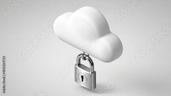Obraz Secure Cloud Computing Concept with Padlock.