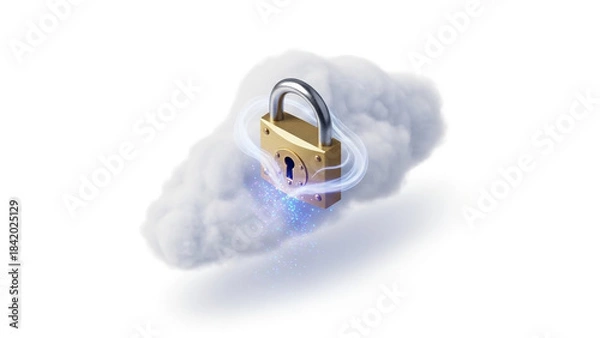 Obraz Secure Cloud Computing Concept with Padlock.
