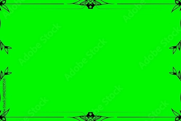 Fototapeta Simple Background Frame, Unique Background, Green and Black Color Background, Unique Style Background, Amazing Design