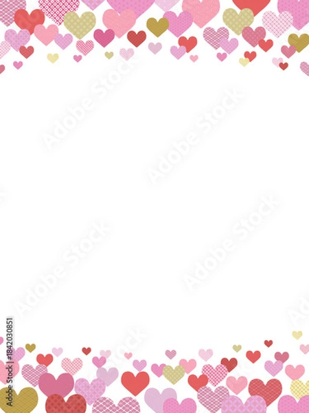 Obraz ハートのフレーム⑨縦_和柄_上下