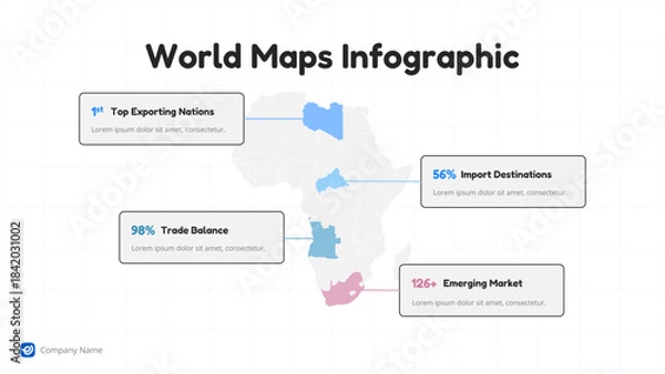 Fototapeta World Maps Infographic