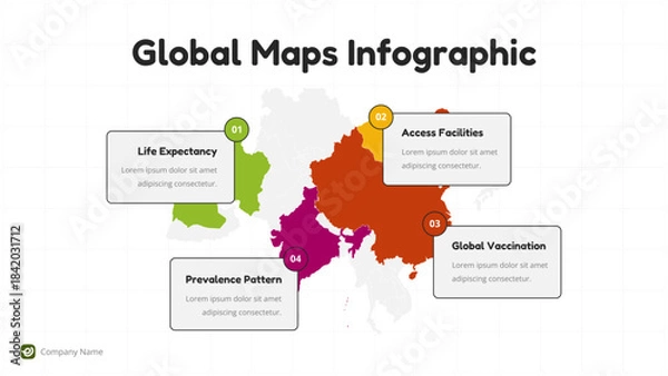 Fototapeta Global Maps Infographic