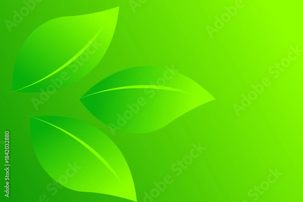 Obraz Eco Green Abstract Background with Soft Gradient Leaves