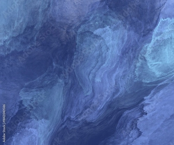 Fototapeta Deep blue ocean marble background with abstract flowing texture