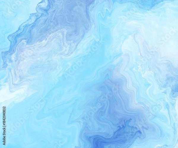Fototapeta Abstract gradient blue marble background with soft flowing textures