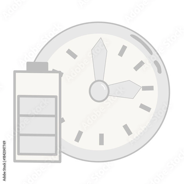 Fototapeta long battery life with Clock Illustration