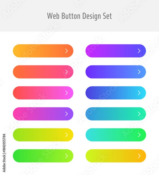 Obraz ウェブボタン　シンプルなカラーグラデーション　デザイン