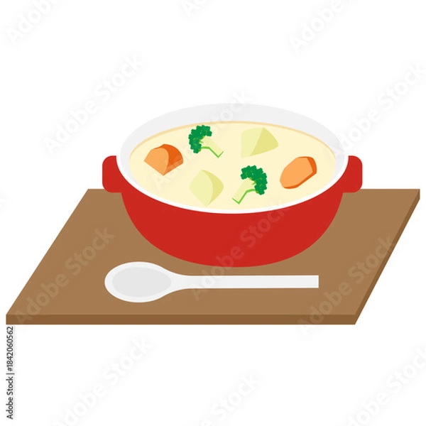 Obraz 器に盛ったクリームシチューのイラスト素材