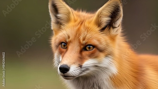 Fototapeta Close-Up Portrait of a Red Fox in Natural Light