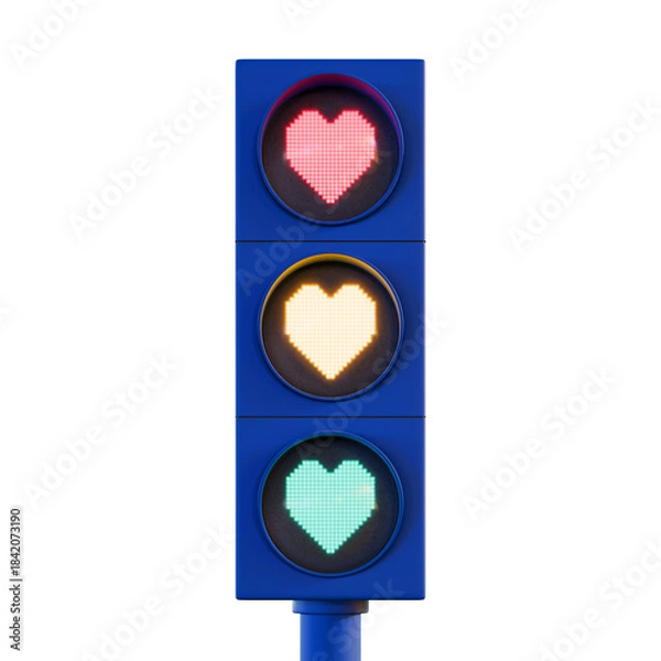 Fototapeta Valentine Traffic Light Front View