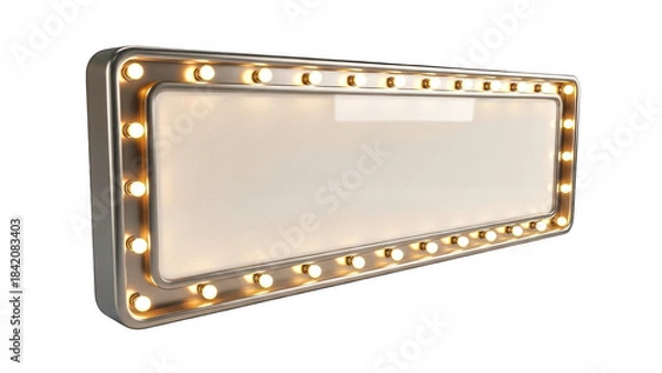Fototapeta Vintage hollywood style mirror with lights around the frame isolated on transparent background