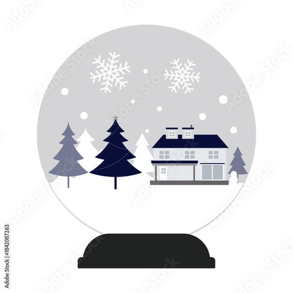 Obraz スノードームのイラスト