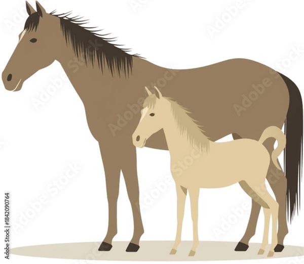 Obraz 말과망아지_가족_동물친근감