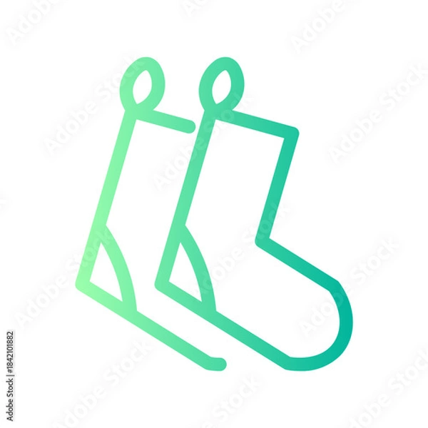 Obraz christmas sock gradient icon