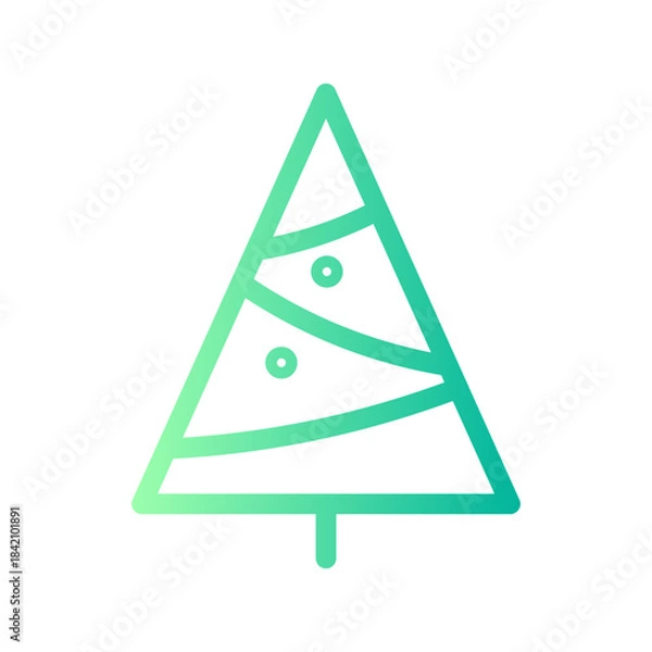 Obraz christmas tree gradient icon