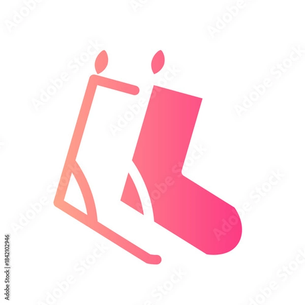 Obraz christmas sock gradient icon