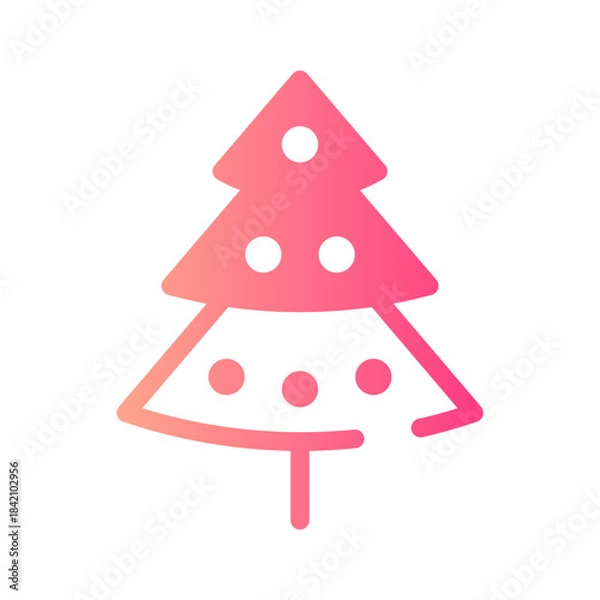 Obraz christmas tree gradient icon