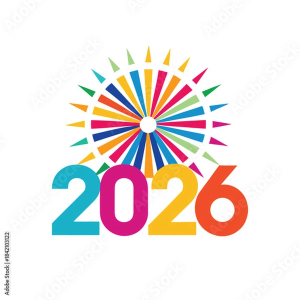 Fototapeta Colorful Firework Pattern Celebration