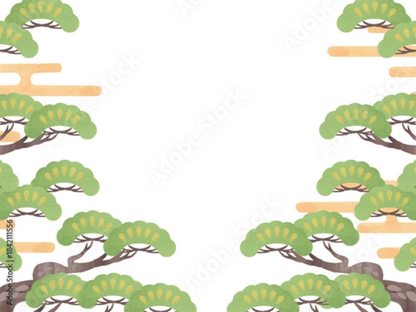 Obraz 和風の松のフレーム