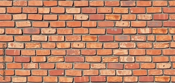 Fototapeta Rough textured brick wall background, vector illustration, old, rough