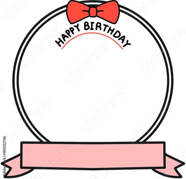 Obraz Happy bithday, 생일축하 원 동그라미 타이틀