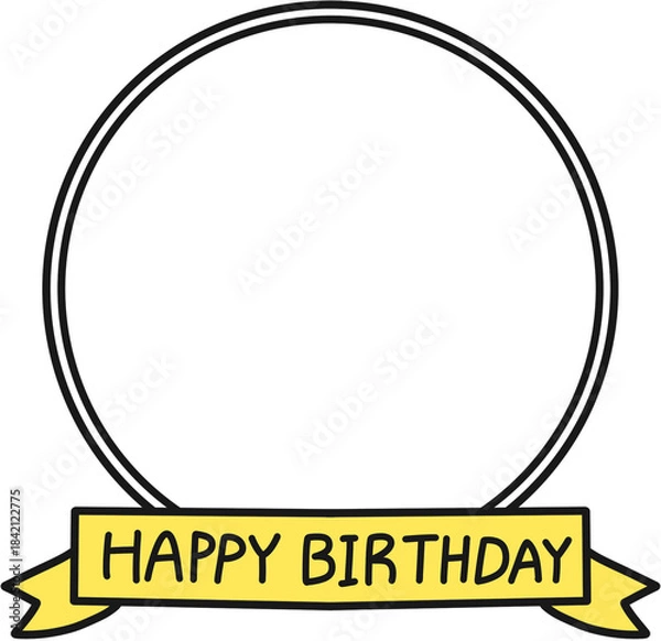 Obraz Happy bithday, 생일축하 원 동그라미 타이틀