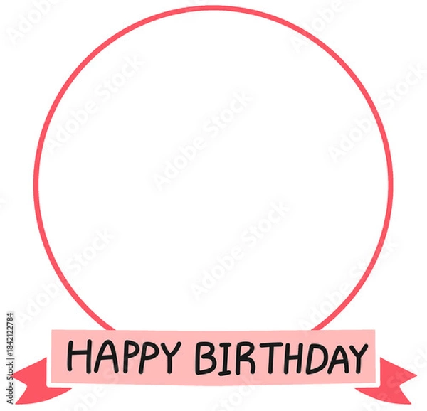 Obraz Happy bithday, 생일축하 원 동그라미 타이틀