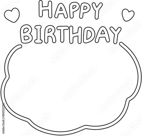 Obraz Happy bithday, 생일축하 원 동그라미 타이틀