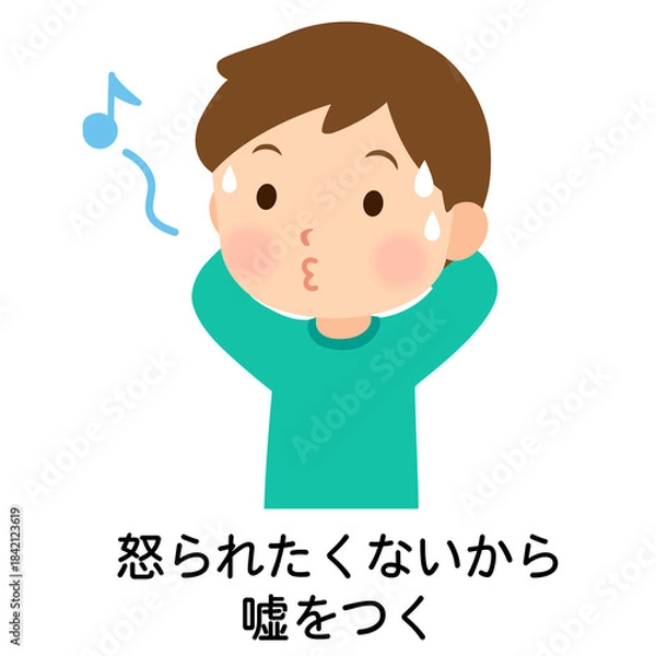 Obraz 嘘をついてごまかす子ども