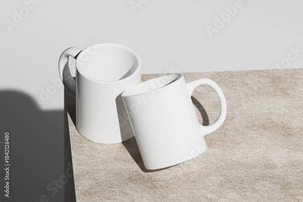 Obraz Modern Ceramic Mug Mockup on Textured Surface