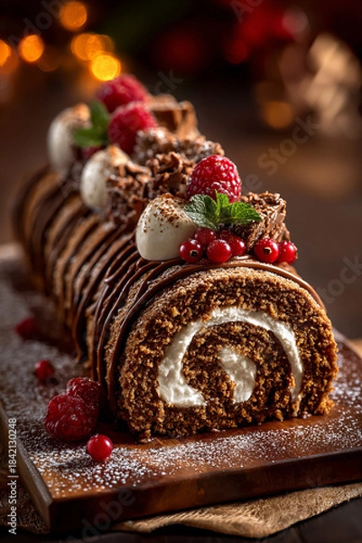 Obraz Yule Log Gingerbread Cake