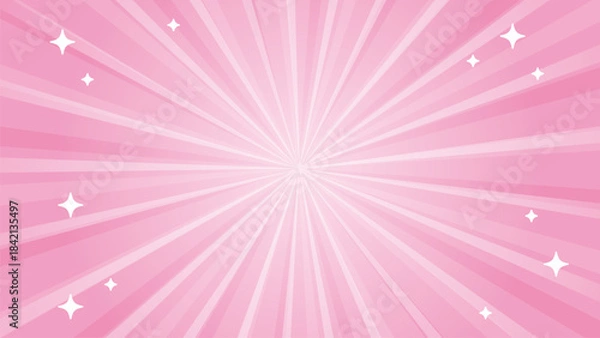 Obraz ピンクの集中線とキラキラ背景【16:9素材シリーズ】