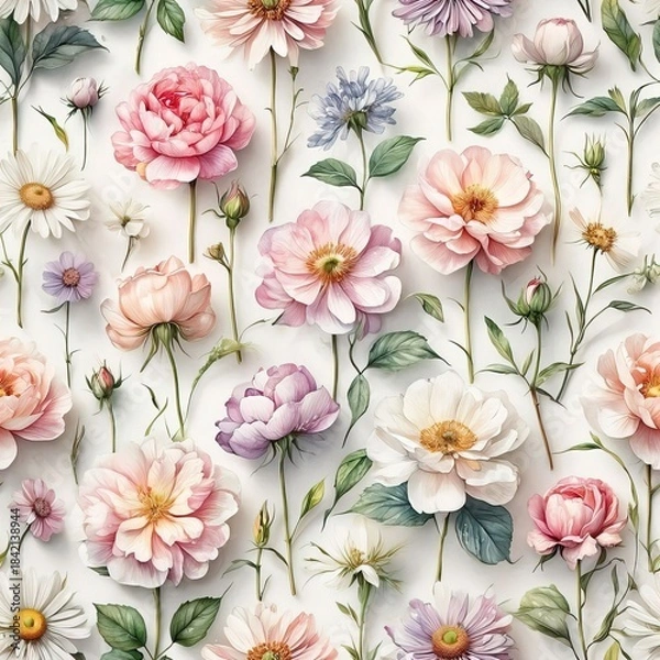 Fototapeta seamless floral pattern