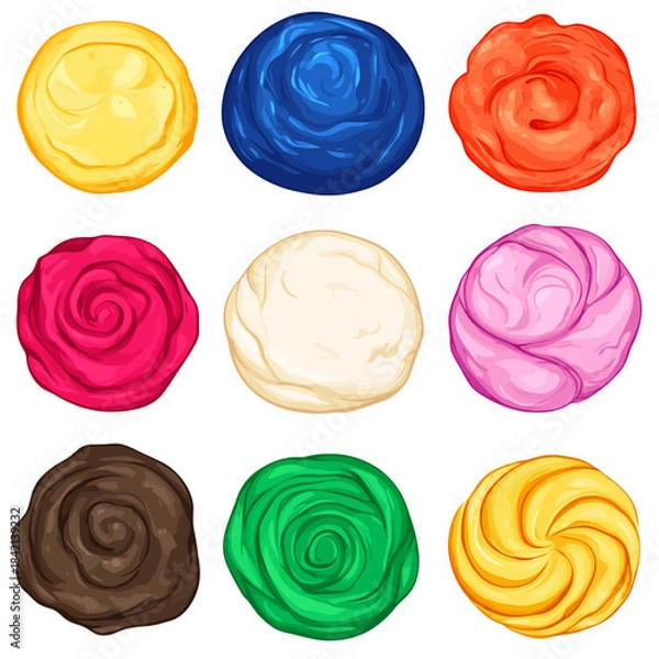 Obraz Set play doh illustration 