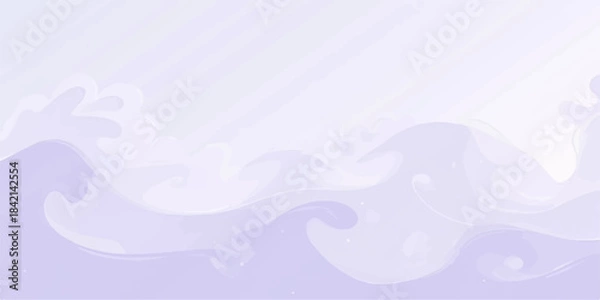 Fototapeta Abstract blue wavy vector background with flowing water design