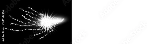 Obraz Electrifying Plasma Discharge Effect: High-Resolution Digital Art & Visual FX Stock Image