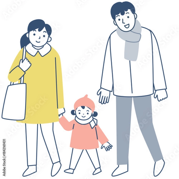 Obraz お出かけする家族