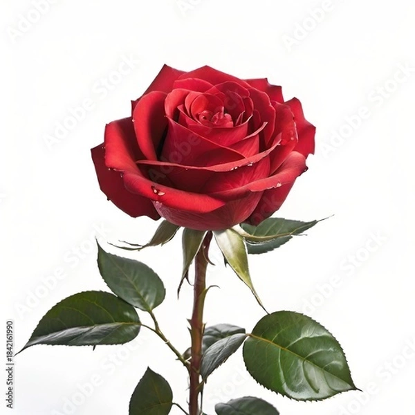 Obraz red rose flower isolated on white background
