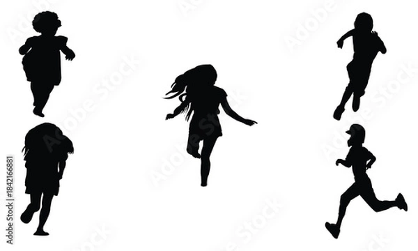Obraz Children Running Silhouette Design Collection