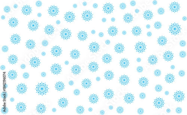 Fototapeta Minimalist Blue Snowflake Dot Pattern
