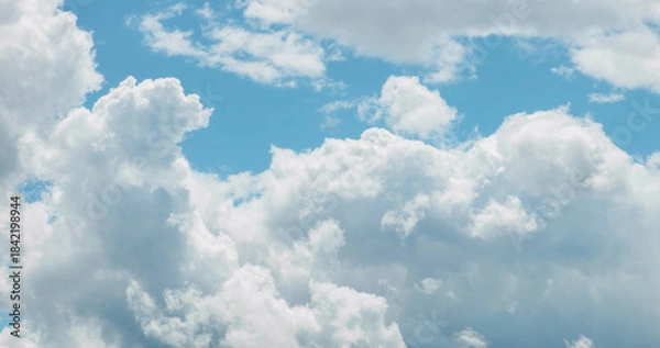 Obraz Beautifull light blue sky with dreamy clouds. A background for design