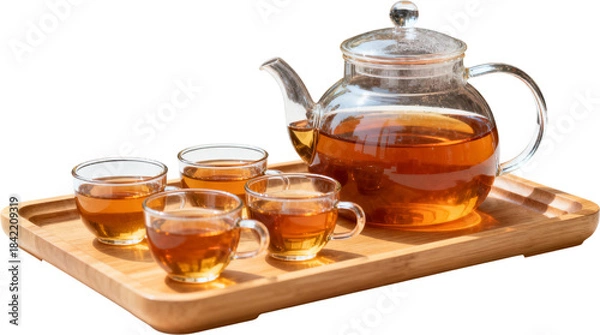 Obraz 생강대추차세트와유리찻잔으로즐기는따뜻한티타임