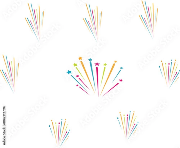 Fototapeta vector illustration of abstract, colorful fireworks   or diagonal stripes pattern, often used for design purposes. 