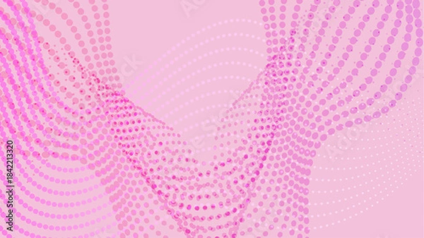 Obraz ドットの曲線とピンクの背景イラスト