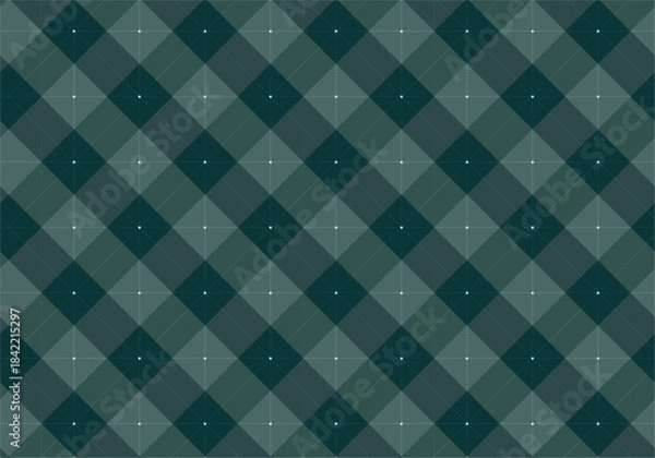 Obraz Dark Green Argyle Geometric Seamless Pattern Background