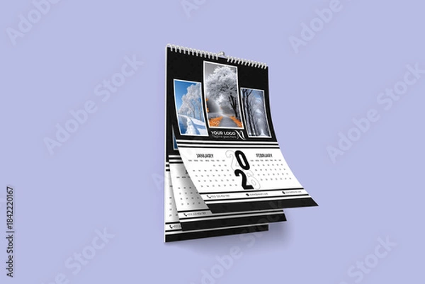 Obraz Cute calendar template for 2026 year