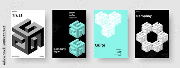 Fototapeta Abstract Business Presentation Layout. Creative Banner Template. Geometric Report Design. Poster. Brochure. Book Cover. Flyer. Background. Catalog. Advertising. Journal. Notebook. Portfolio